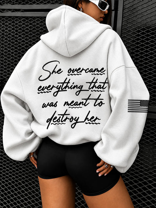 Women's She Overcame Everything That Was Meant To Destroy Her Print  Hoodies