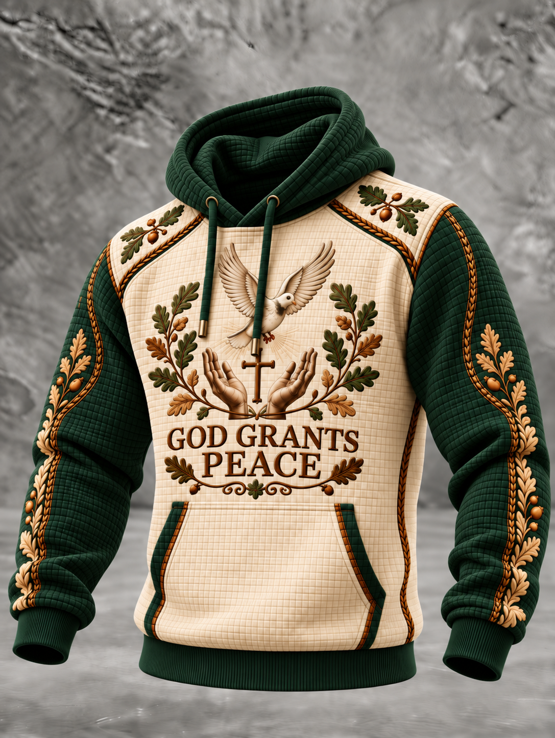 Men's Faith Checkered Cotton Hoodie