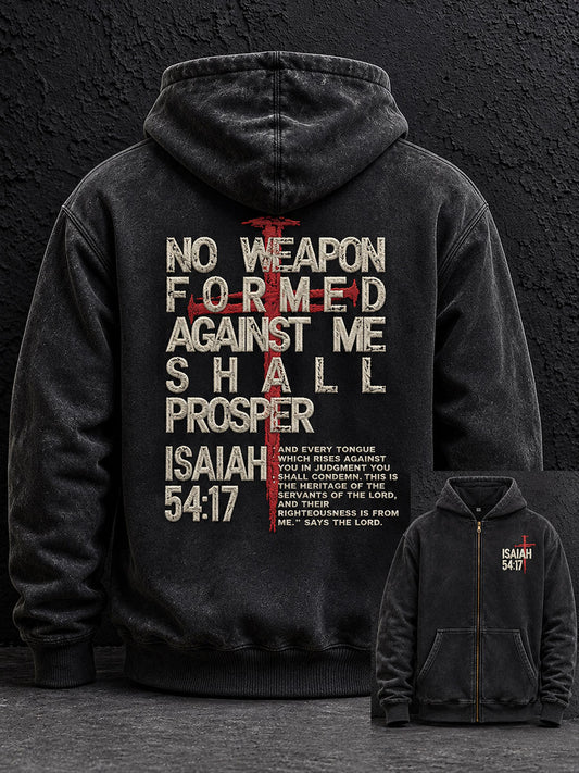 Men's No Weapon Formed Against Me Zip-Up Hoodie