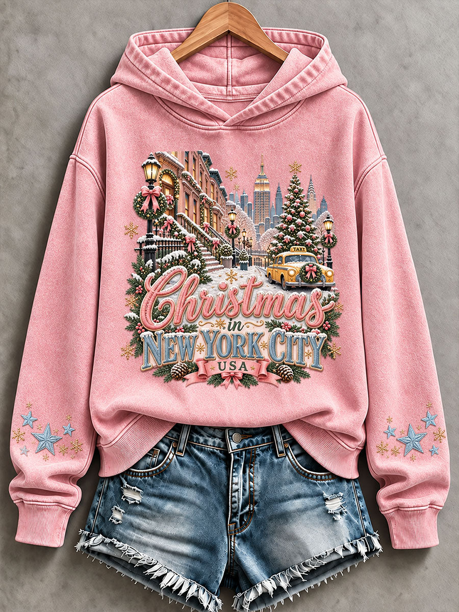 Women's New York Christmas Print Casual Sweatshirt