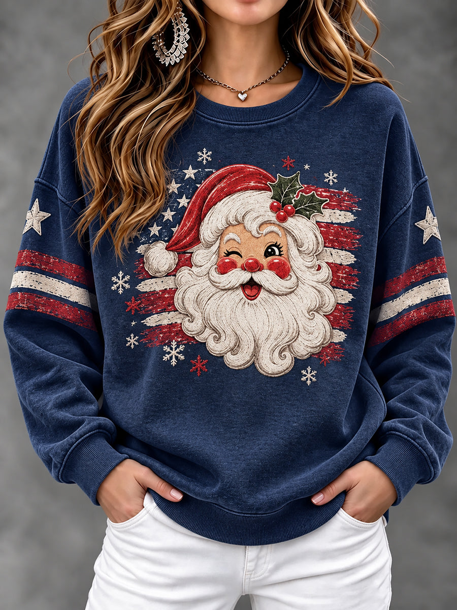 Women's USA Flag Christmas Casual Sweatshirt