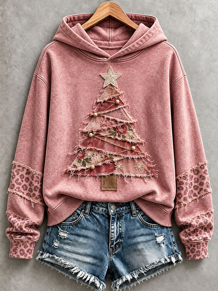 Women's Pink Christmas Tree Hoodie