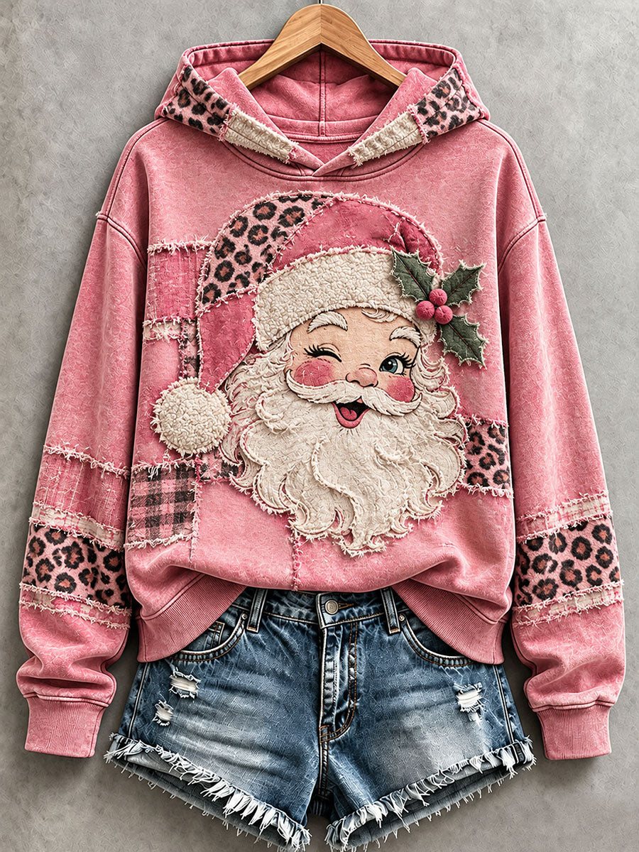 Women's Pink Santa Hoodie