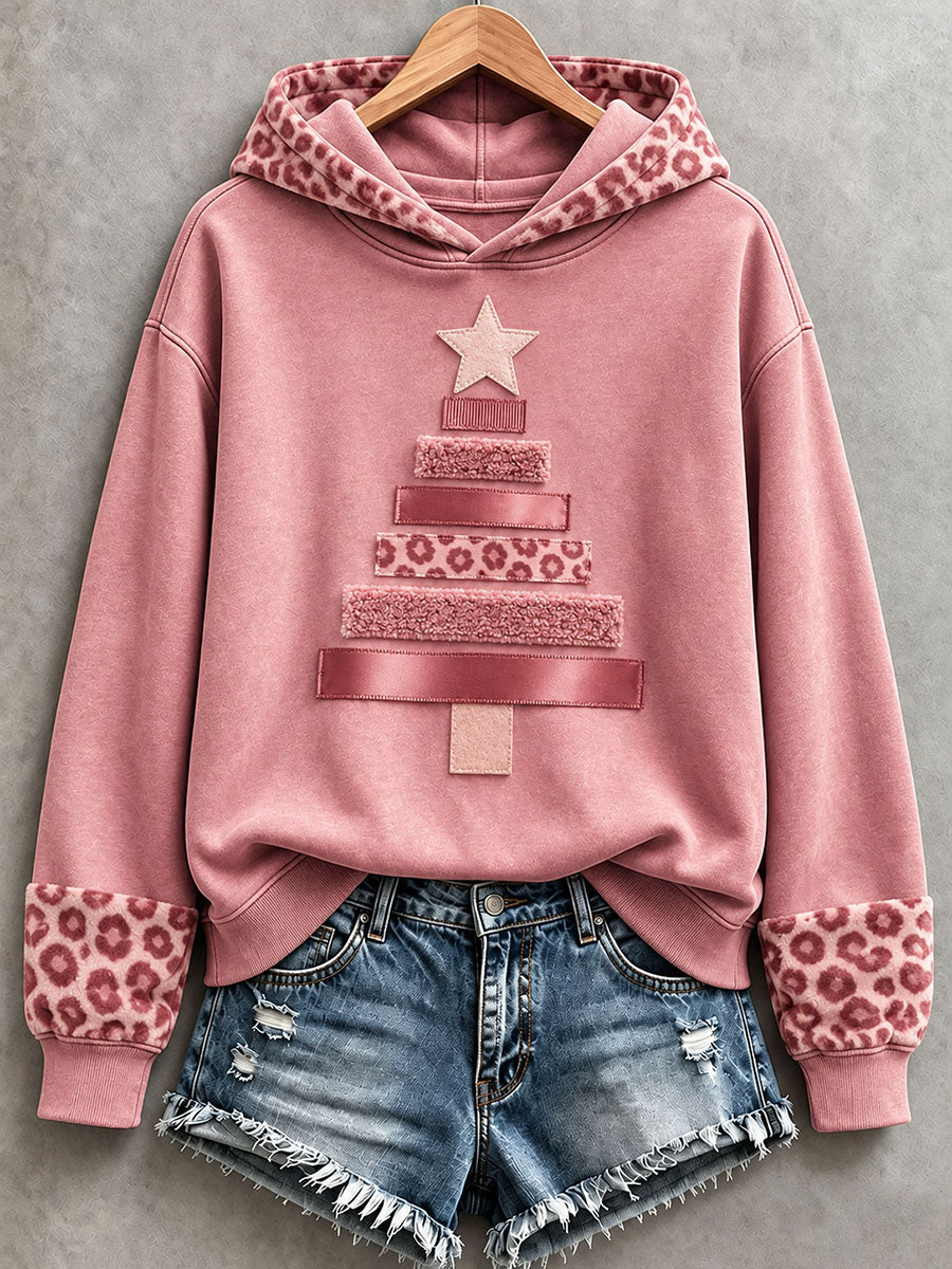 Women's Pink Christmas Tree Hoodie