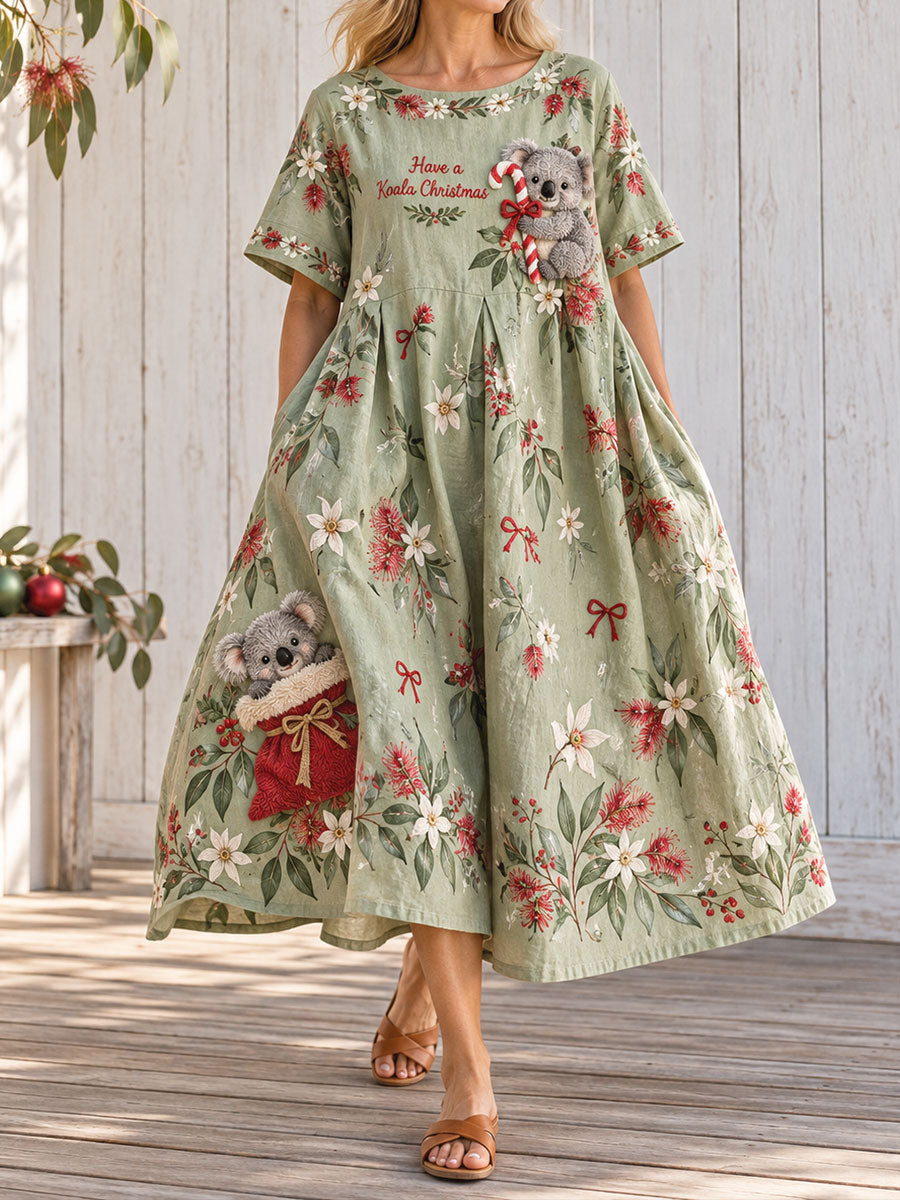 Women's AU Merry Christmas Mate Printed Dresses