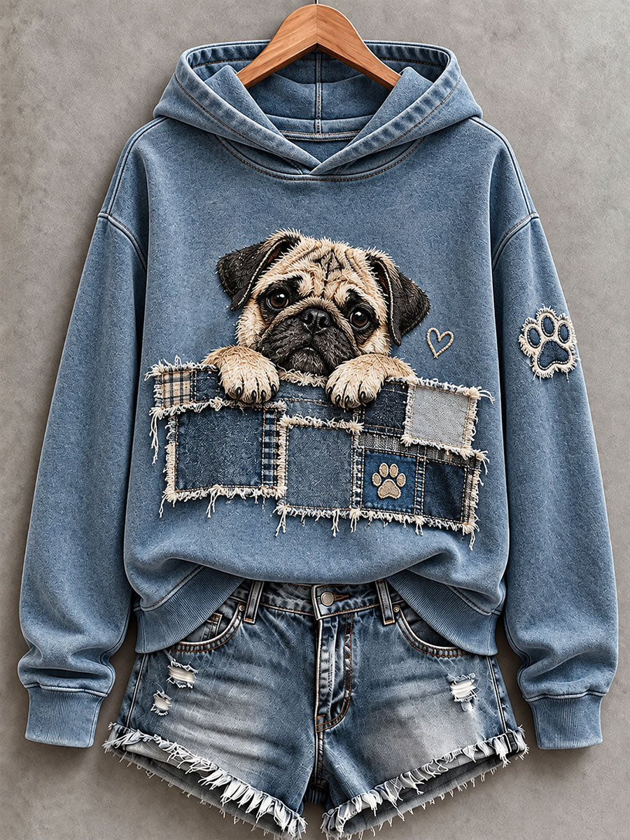Women's Cute Pug Hoodie