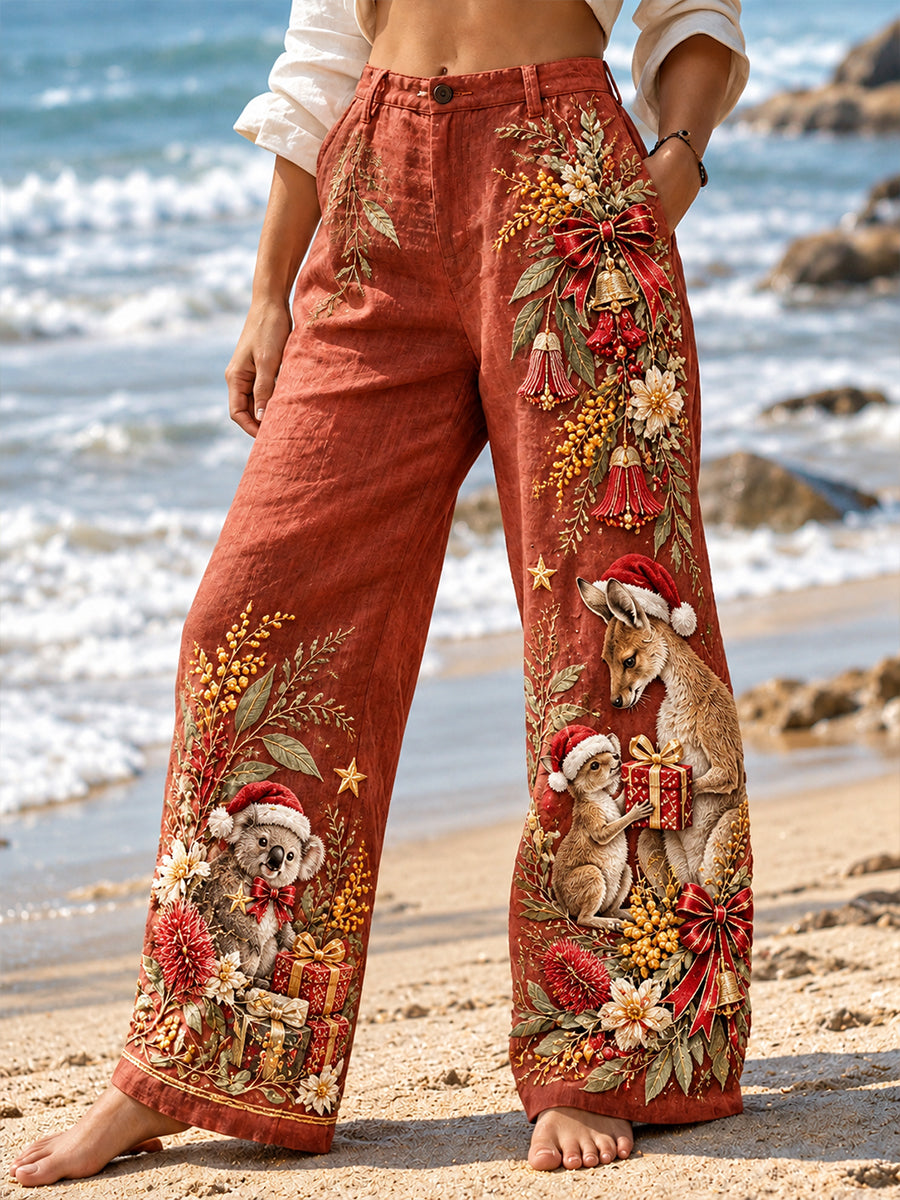Women's Christmas In Australia High Stretch Flared Pants