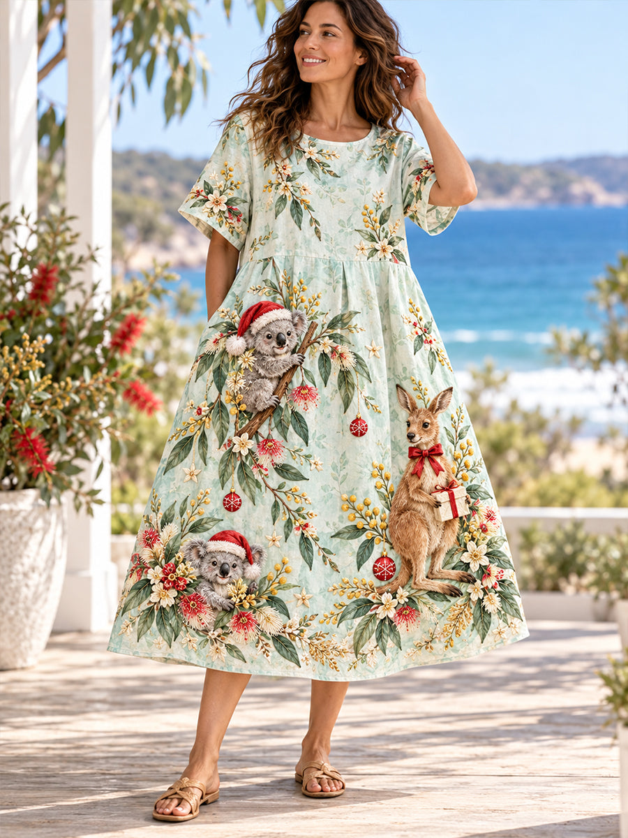 Women's Christmas In Australia  Short Sleeve Dresses