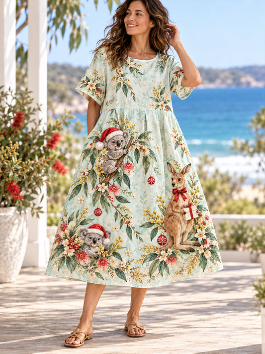 Women's Christmas In Australia  Short Sleeve Dresses