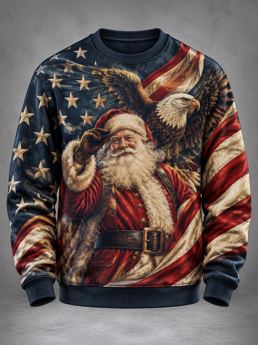 Men's Patriotic Christmas CrewNeck Sweatshirt
