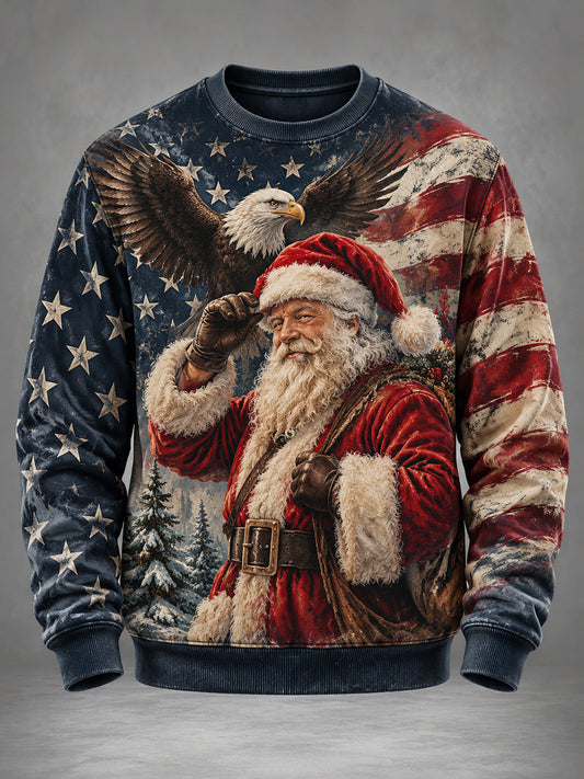 Men's Patriotic Christmas CrewNeck Sweatshirt