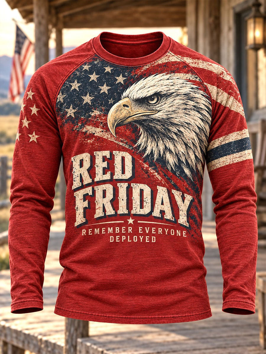 Men's Red Friday Printed Casual T-Shirt
