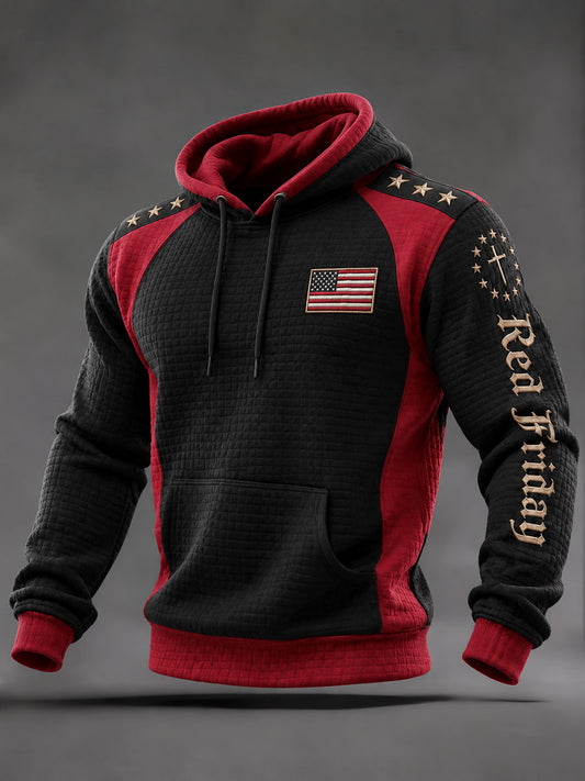 Men's Red Friday Printed Casual Hoodie