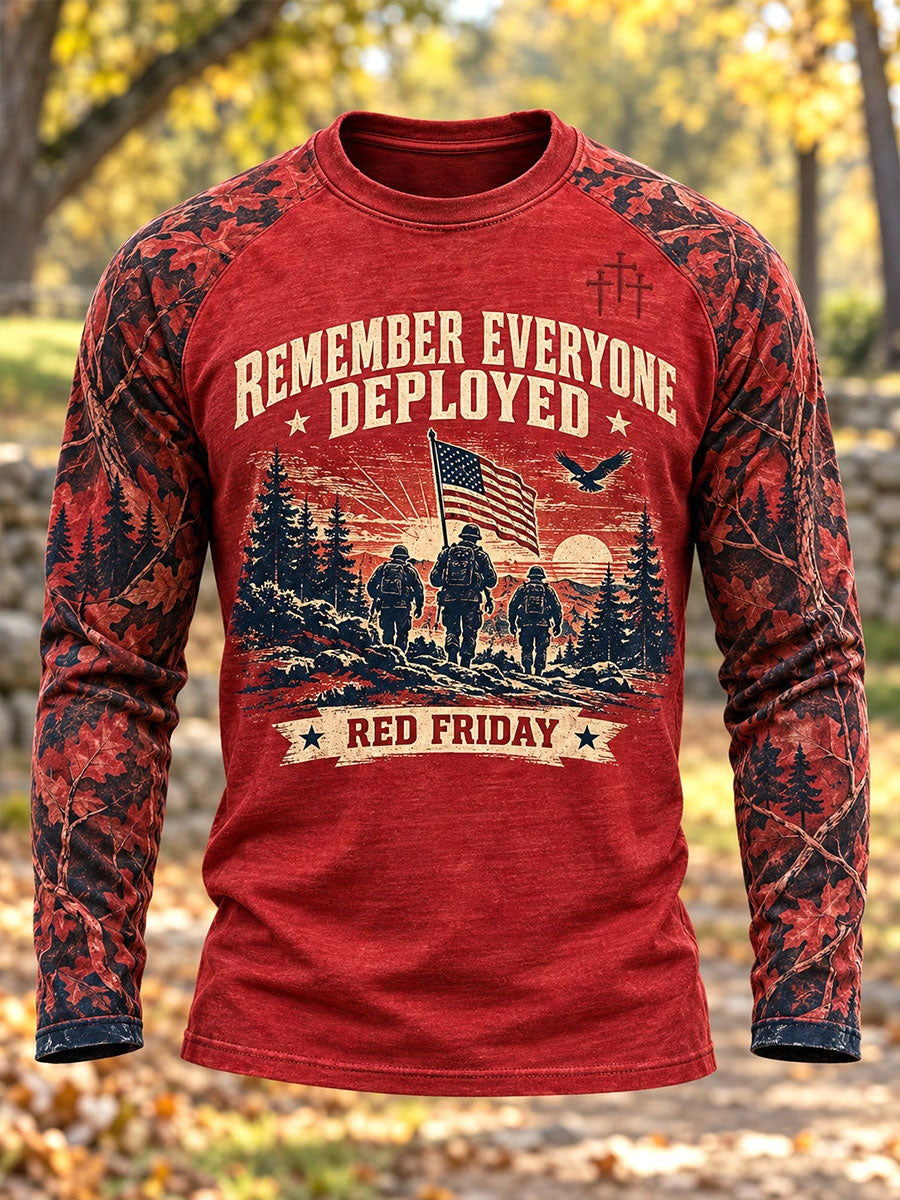 Men's Red Friday Printed Casual T-Shirt
