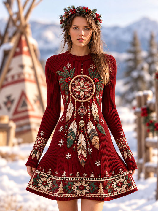 Women's Native-Inspired Christmas Dream Web Dress